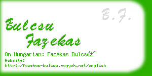 bulcsu fazekas business card